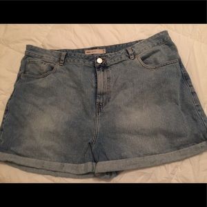 ASOS Curve High Waisted Jean Shorts